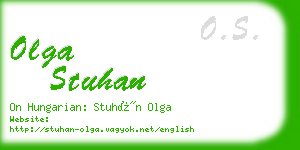 olga stuhan business card